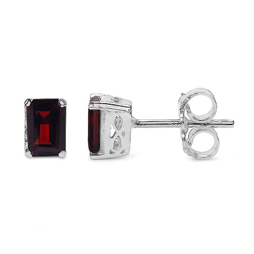 1.60 Carat Genuine Garnet Sterling Silver Earrings