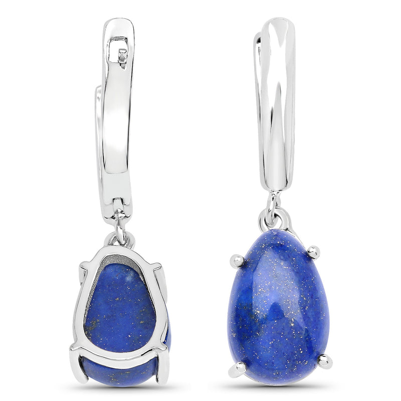 6.77 Carat Genuine Lapis .925 Sterling Silver Earrings