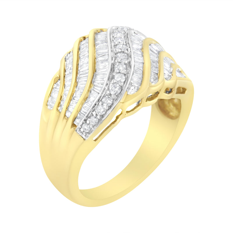 14K Yellow and White Gold 1 ct TDW Diamond Bypass Ring (H-ISI1-SI2)