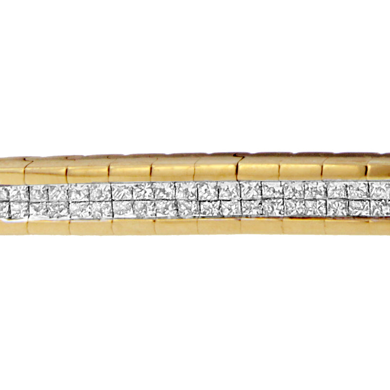 14K Yellow Gold Princess-Cut Diamond Banded Bracelet (1.10 cttw, G-H Color, SI1-SI2 Clarity)