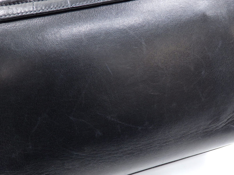 Chanel Chain Shoulder Bag 2.55 Ladies Black Lambskin Chocolate Bar Leather