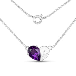 1.35 Carat Genuine Amethyst .925 Sterling Silver Pendant