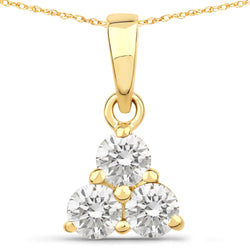 0.51 Carat Genuine Lab Grown Diamond 14K Yellow Gold Pendant