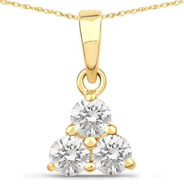 0.51 Carat Genuine Lab Grown Diamond 14K Yellow Gold Pendant