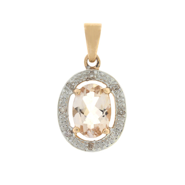 .68ct Morganite Diamond Fashion Pendants 10KT Rose Gold