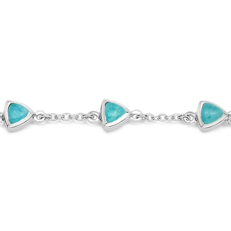 2.70 Carat Genuine Amazonite .925 Sterling Silver Bracelet