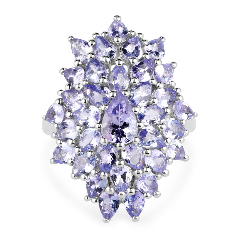 5.27 Carat Genuine Tanzanite .925 Sterling Silver Ring