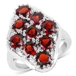 5.22 Carat Genuine  Garnet .925 Sterling Silver Ring