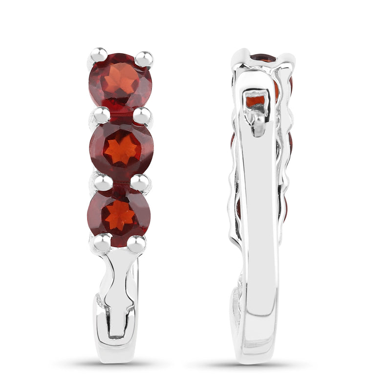 1.32 Carat Genuine Garnet .925 Sterling Silver Earrings