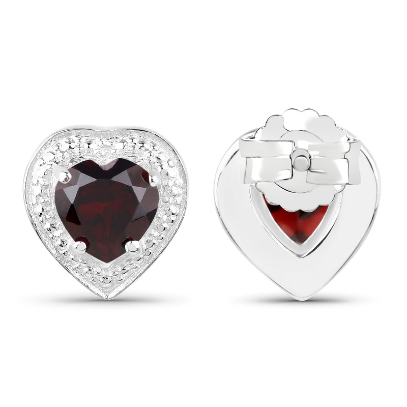 1.76 Carat Genuine Garnet .925 Sterling Silver Earrings