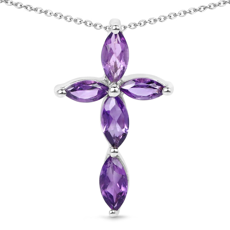 0.99 Carat Genuine Amethyst .925 Sterling Silver Pendant