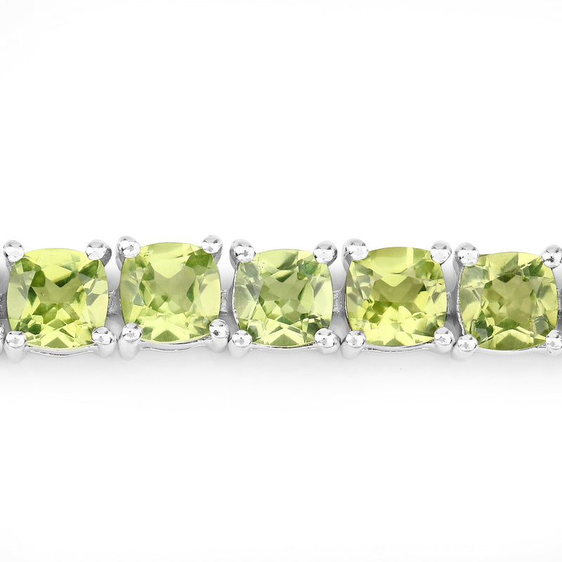 17.60 Carat Genuine Peridot .925 Sterling Silver Bracelet