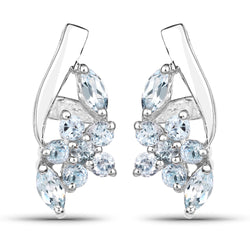 0.79 Carat Genuine Blue Topaz .925 Sterling Silver Earrings