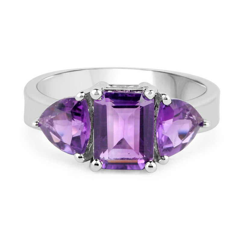 2.30 Carat Genuine Amethyst .925 Sterling Silver Ring