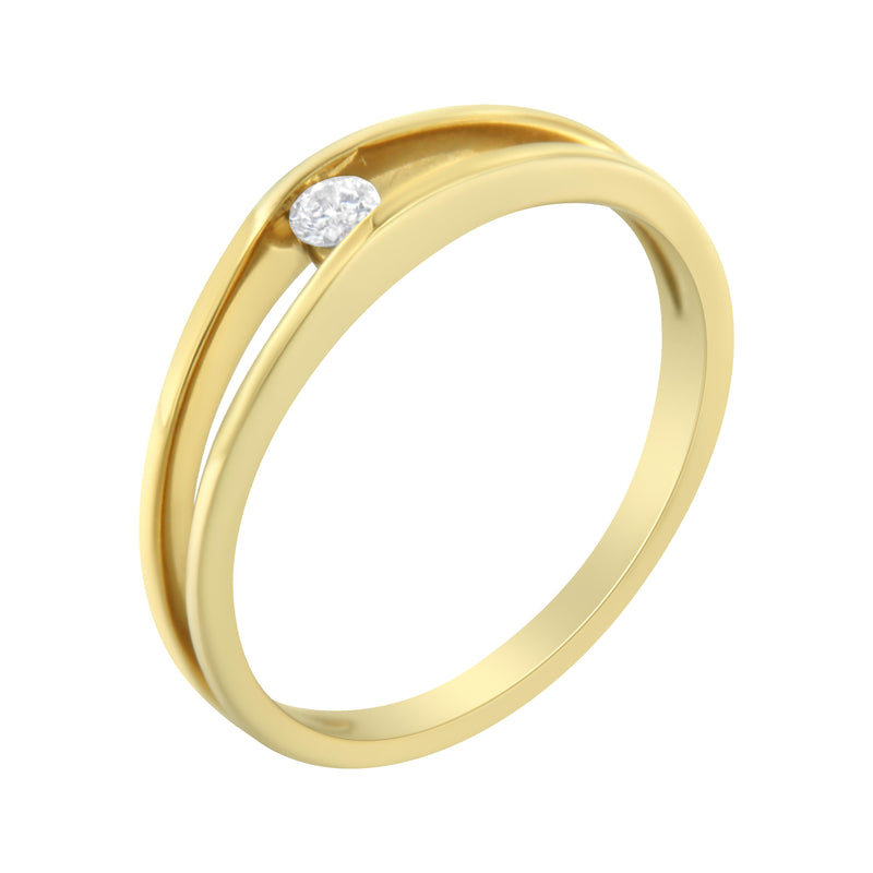 10K Yellow Gold Diamond Promise Ring (1/10 Cttw, H-I Color, I1-I2 Clarity) - Size 7