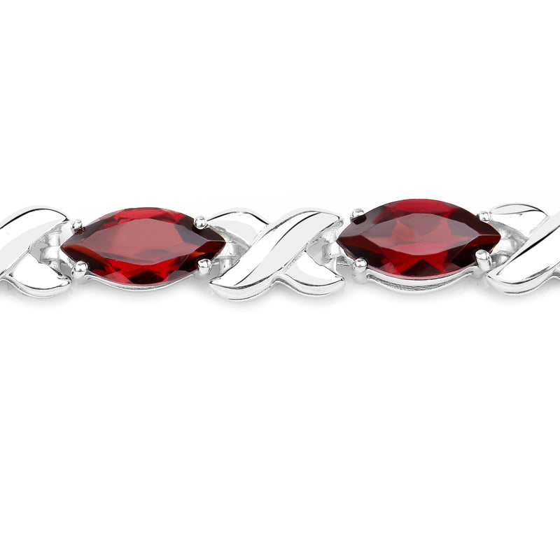 13.20 Carat Genuine Garnet .925 Sterling Silver Bracelet