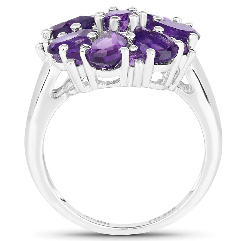 3.04 Carat Genuine Amethyst .925 Sterling Silver Ring