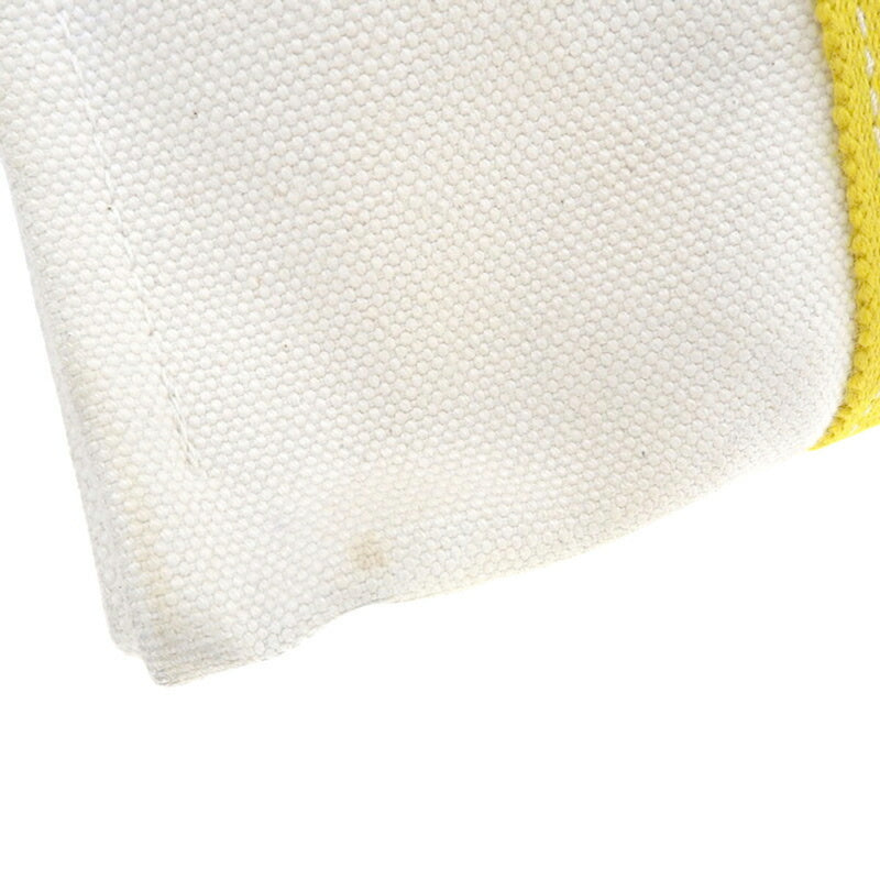 Hermes HERMES Bag Womens Mens Tote Handbag Bora PM Canvas Yellow Ivory