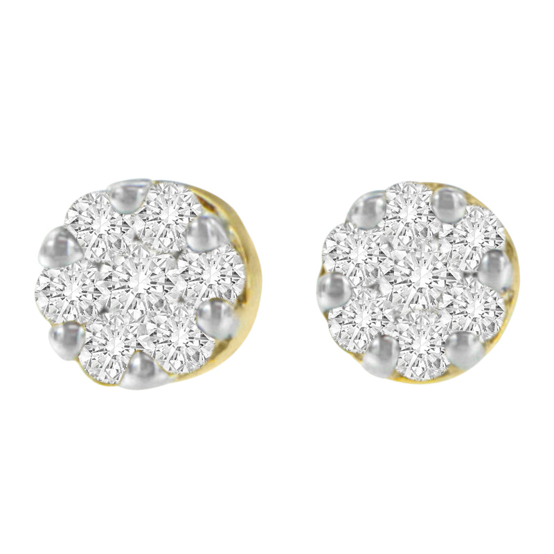 14K Yellow Gold 1/2 cttw Diamond Stud Earrings (I-J I2-I3)