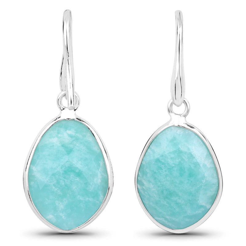 7.92 Carat Genuine Amazonite .925 Sterling Silver Earrings