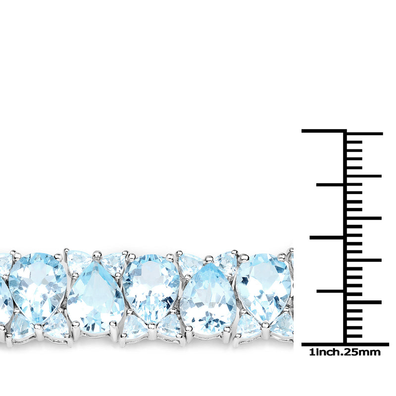 58.76 Carat Genuine Blue Topaz .925 Sterling Silver Bracelet