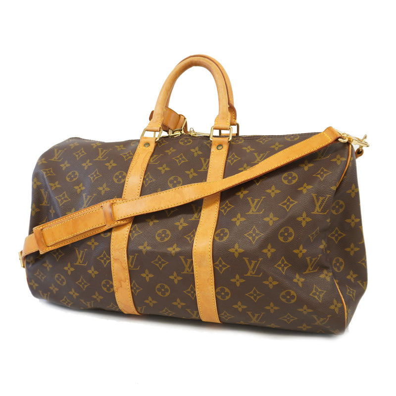 Auth Louis Vuitton Monogram Keepol Band Lier 45 M41418 Unisex Boston Bag