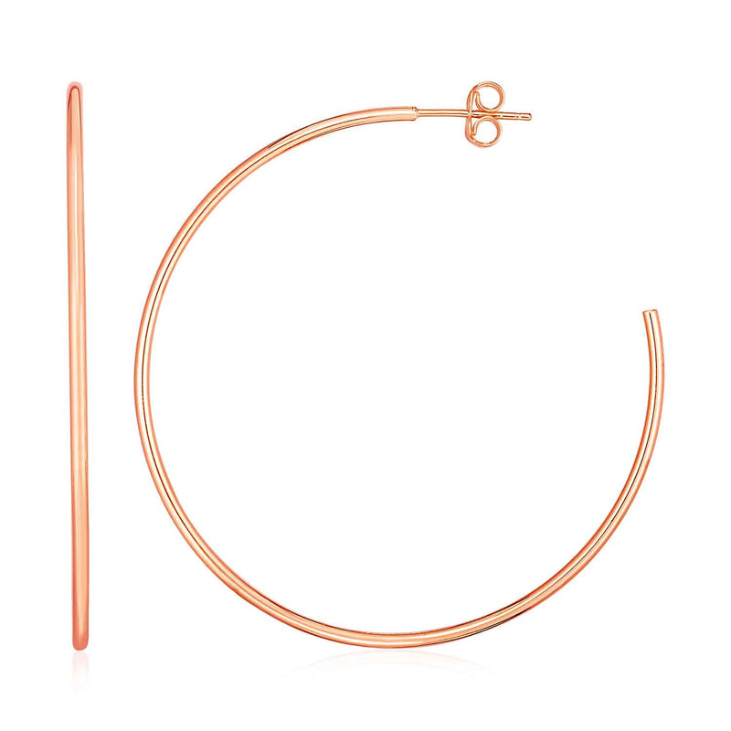 14k Rose Gold Polished Hoop Earrings