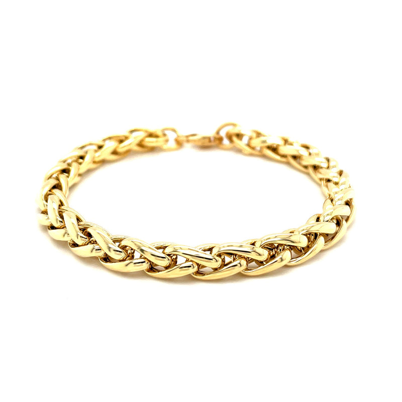 Wheat Link Bracelet in 14k Yellow Gold