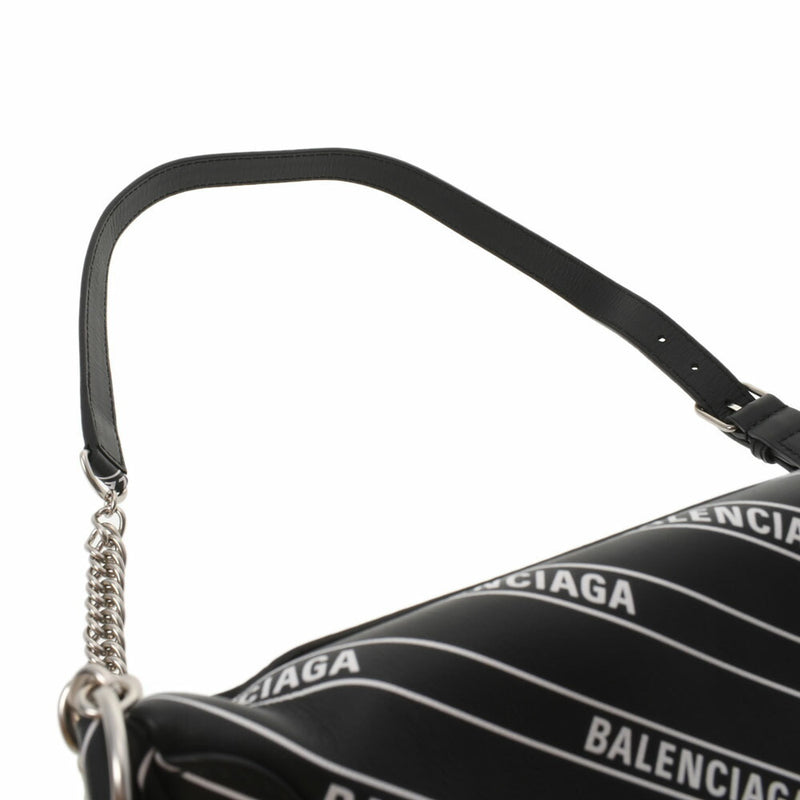 BALENCIAGA print waist bag black / white 565510 unisex leather body