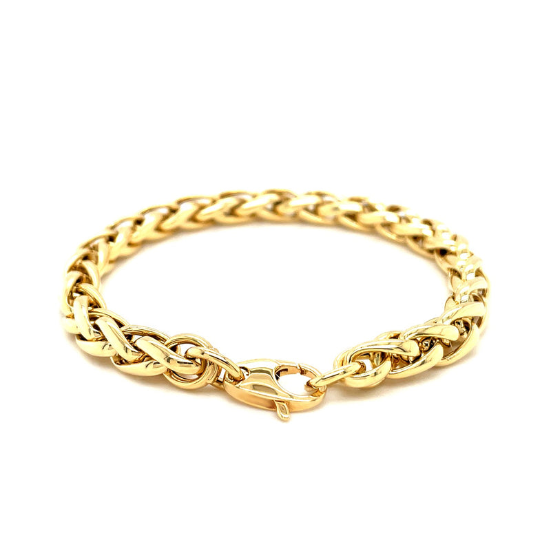 Wheat Link Bracelet in 14k Yellow Gold