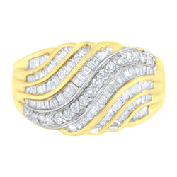 14K Yellow and White Gold 1 ct TDW Diamond Bypass Ring (H-ISI1-SI2)
