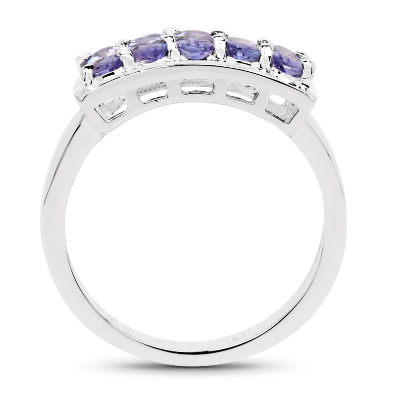 1.25 Carat Genuine Tanzanite .925 Sterling Silver Ring