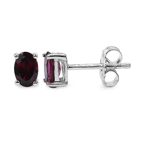 1.04 Carat Genuine Rhodolite .925 Sterling Silver Earrings