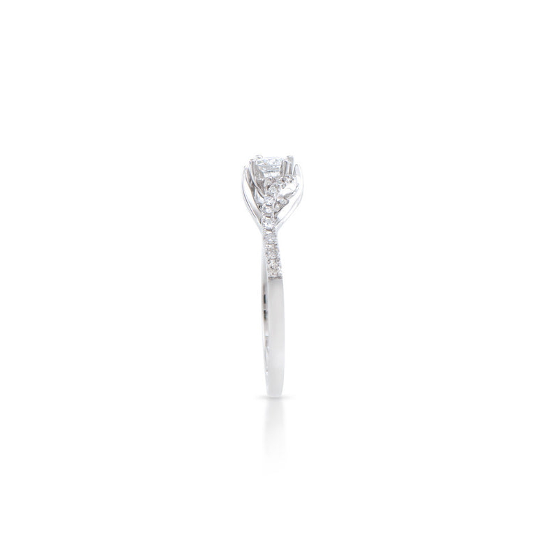 0.35 CTS TW CERTIFIED DIAMONDS 14K WHITE GOLD DESIGNER RING SIZE 7.5