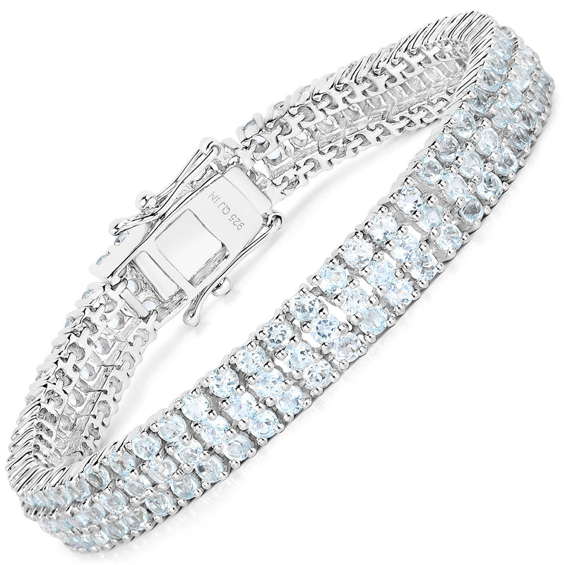 13.00 Carat Genuine Blue Topaz .925 Sterling Silver Bracelet