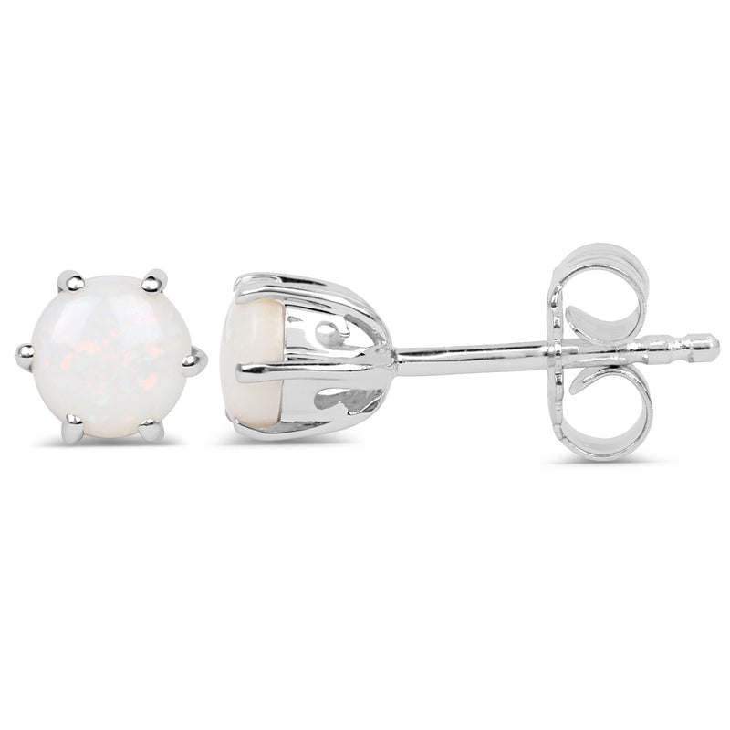 0.74 Carat Genuine Opal .925 Sterling Silver Earrings