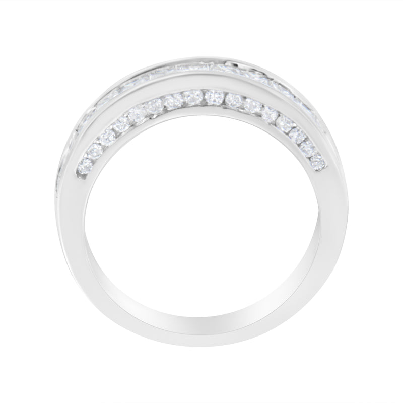 14K White Gold 1ct TDW Diamond Modern Band Ring (H-II1-I2)