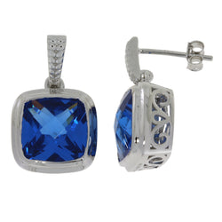 4.25ct Synthetic Color Dangle Earrings Sterling Silver