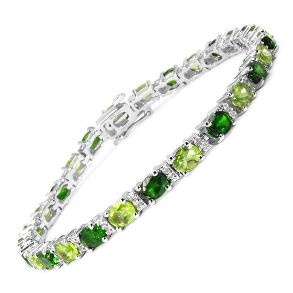 9.46 Carat Genuine Multi Stones Sterling Silver Bracelet