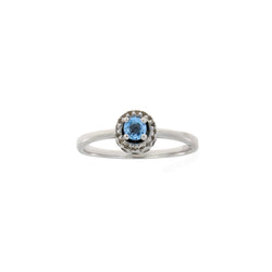 .10ct Blue Topaz Created Sapphire Ring Sterling Silver