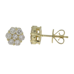 Natural .88ct Diamond Earrings 14KT Yellow Gold