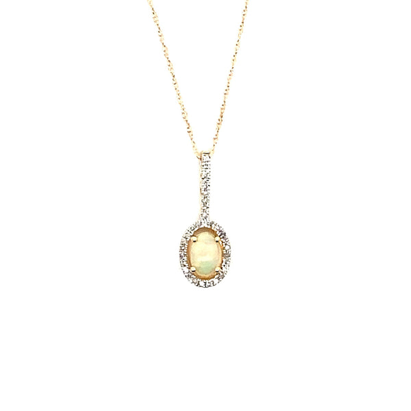 .10ct Opal Diamond Fashion Pendants 10KT Yellow Gold