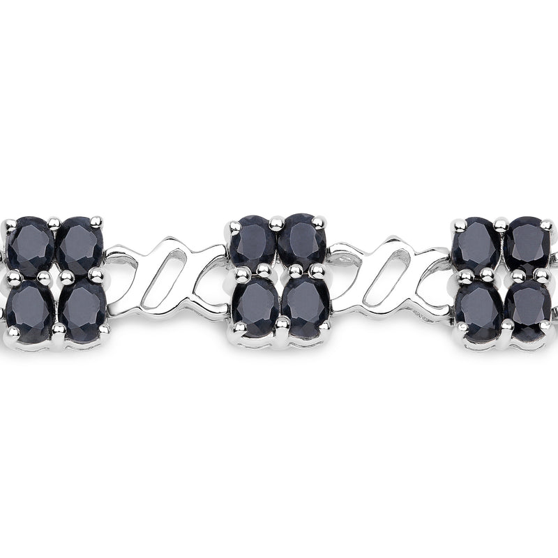 10.56 Carat Genuine Black Sapphire .925 Sterling Silver Bracelet