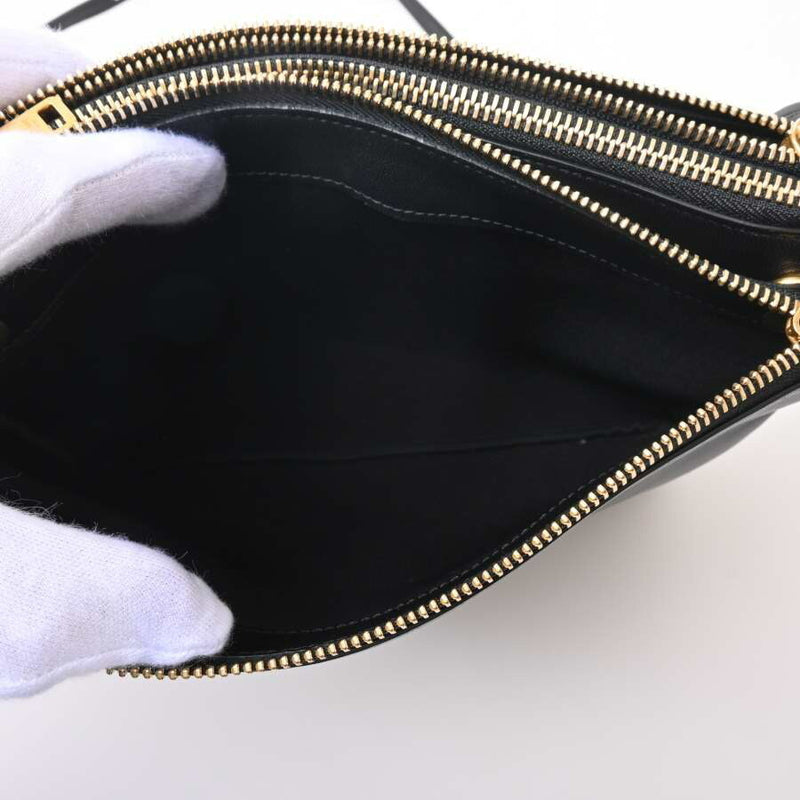 Celine Leather Trio Large Shoulder Bag Black