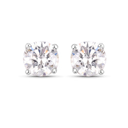 0.54 Carat Genuine White Diamond 14K White Gold Earrings