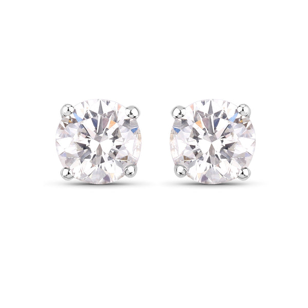 0.54 Carat Genuine White Diamond 14K White Gold Earrings