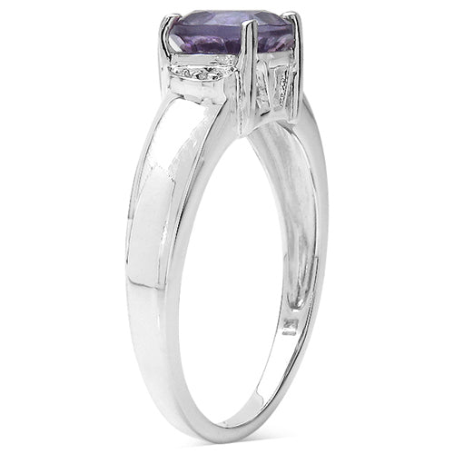 1.30 ct. t.w. Amethyst and White Topaz Ring in Sterling Silver
