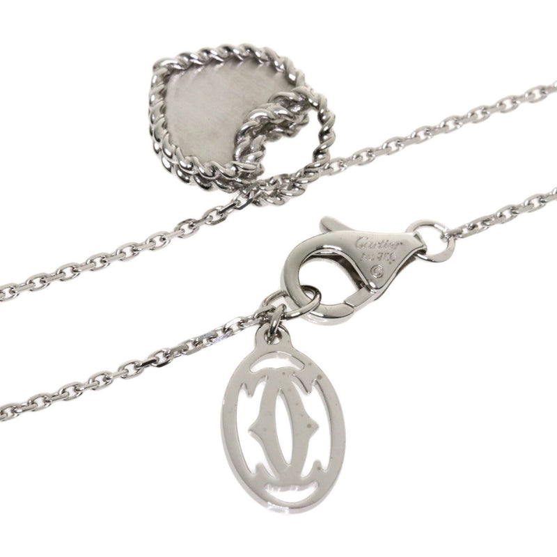 Cartier Heart Motif Twist Necklace K18 White Gold Ladies