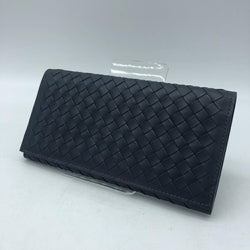 BOTTEGA VENETA 156819 Intrecciato Navy Long Wallet Leather Bottega Veneta