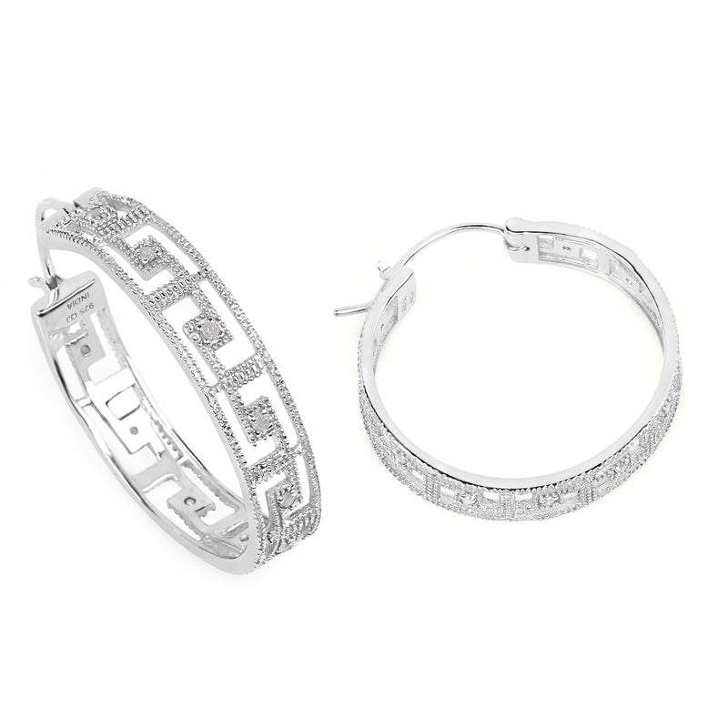 0.30 Carat Genuine White Diamond .925 Sterling Silver Earrings